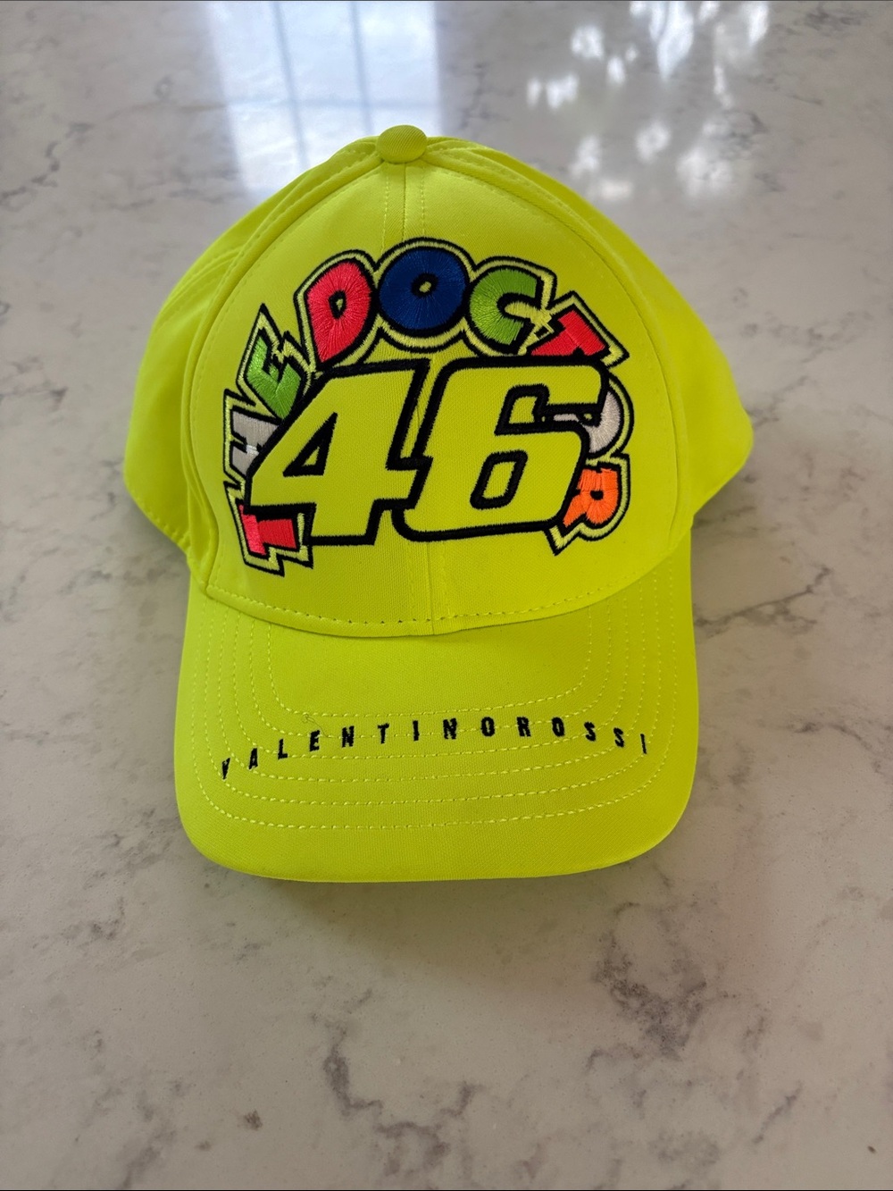 Valentino Kids Neon Yellow 46 Logo Baseball Cap
